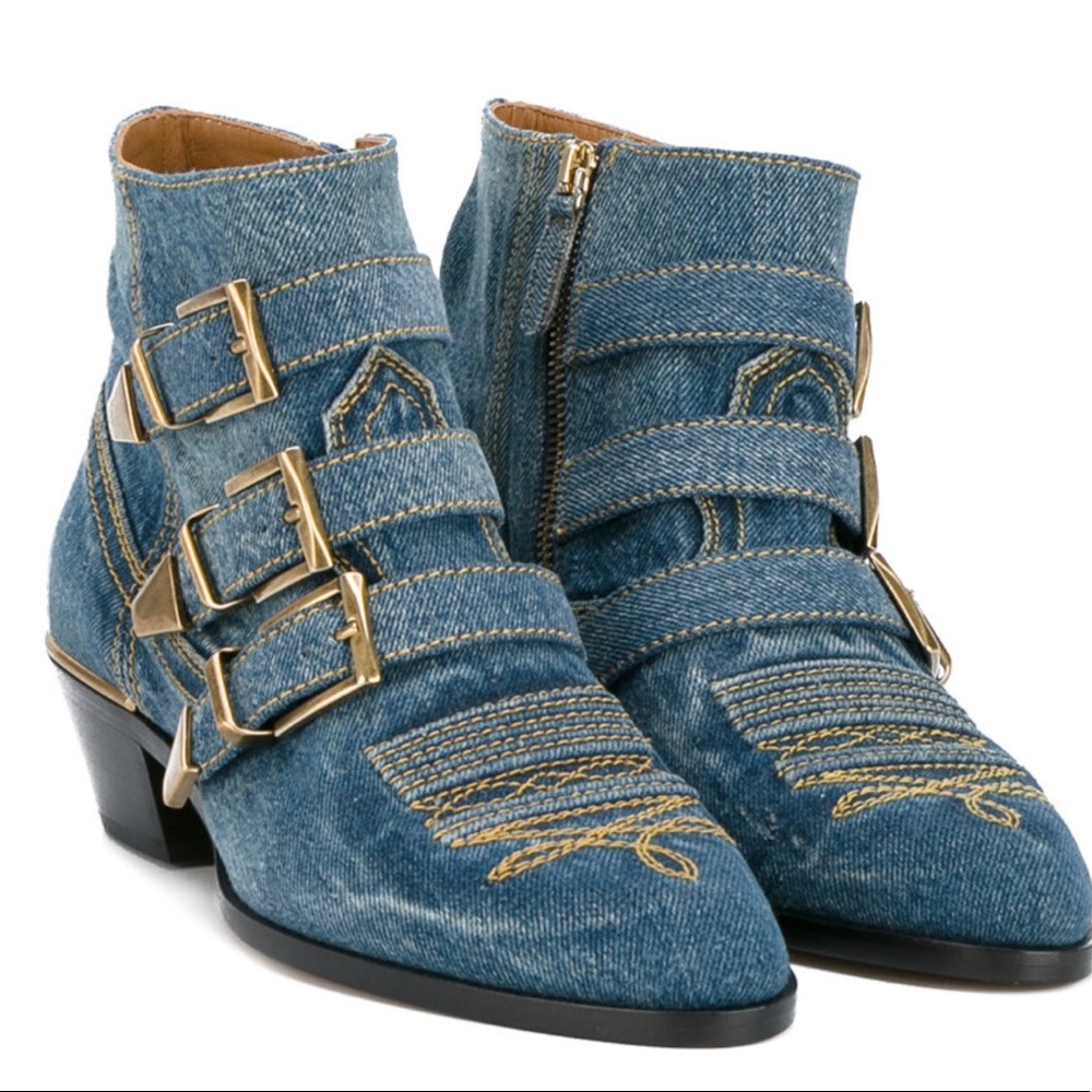 Chloe susanna denim booties